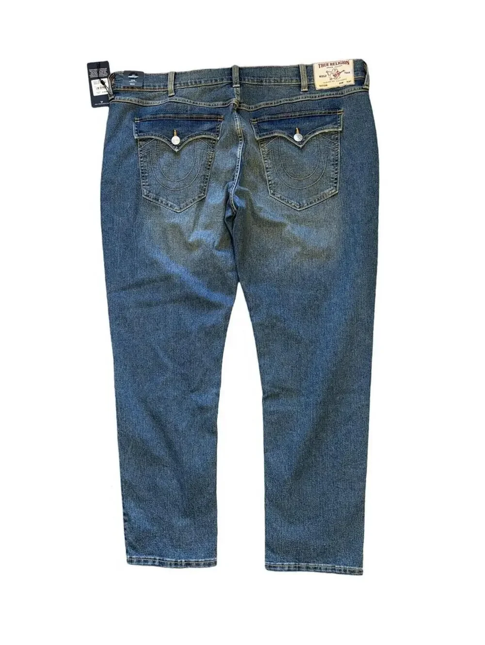 True Religion Men’s Geno Relaxed Slim SN Flap Medium Blue Jeans Size 44x32 NEW